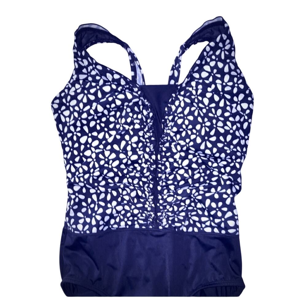 Croft & Barrow Modest Ruffled One Piece Swimsuit sz8